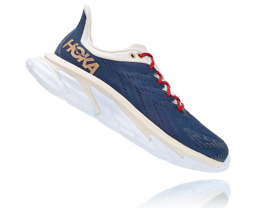 Tenis Hoka One One Hombre Azules/Blancos - Clifton Edge - RQGU24391